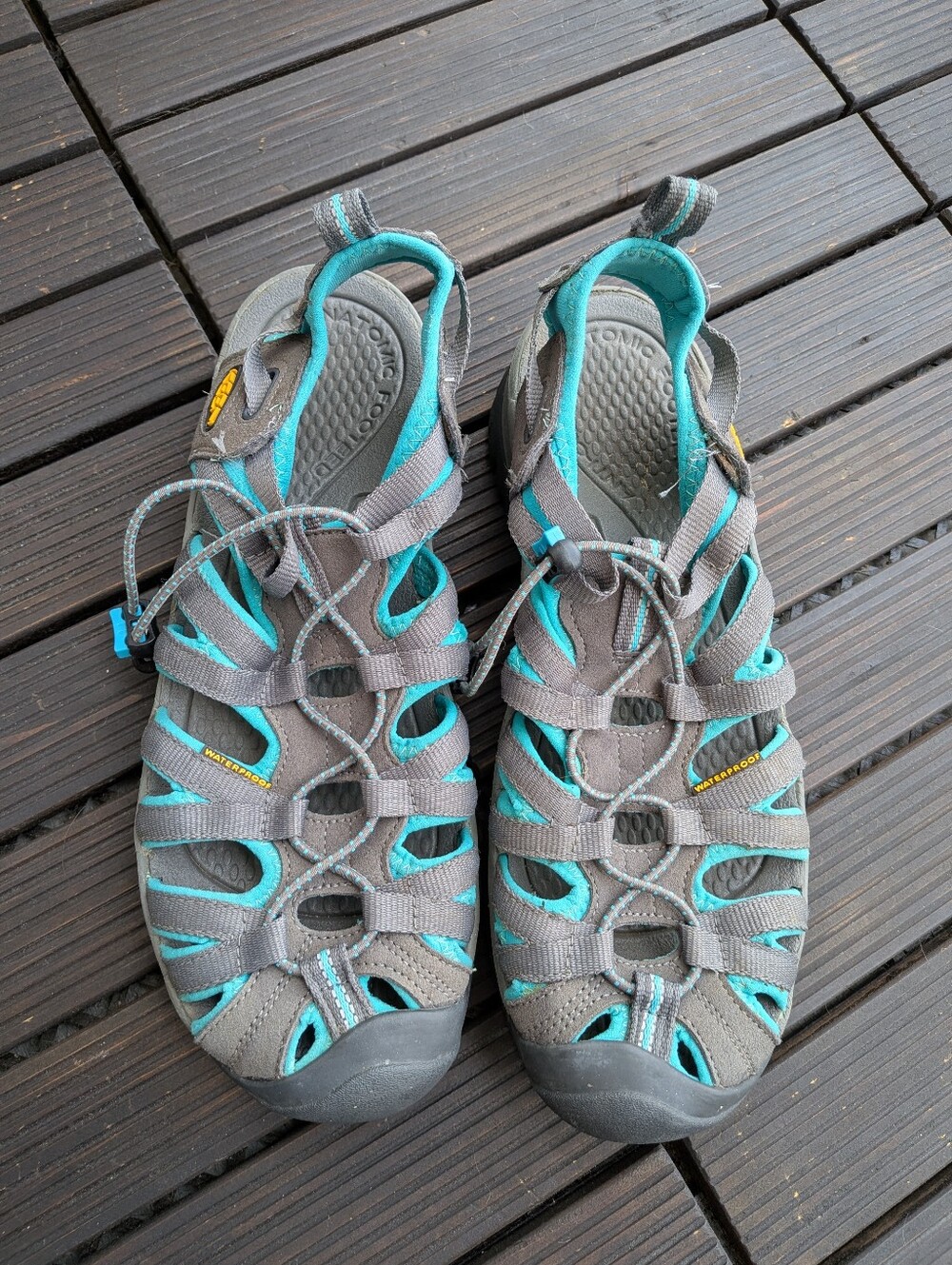Keen Whisper Women's Gray Teal Closed-Toe Outdoor Hiking Waterproof Sandals